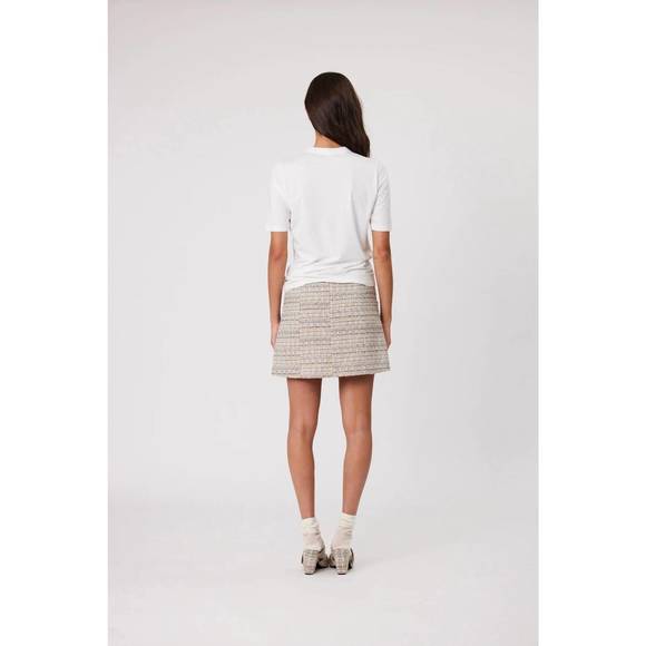 NEW REMAIN nola mid rise mini skirt in oat tweed